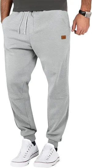 Mens Casual Athletic Sweatpants Drawstring Elastic Waist Solid Tapered Pants Outdoor Active Workout Jogger Track Pant