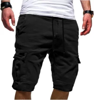 Men's Casual Cargo Shorts Classic Fit Athletic Shorts Cotton Cargo Shorts for Men Summer Beach Shorts with 4 Pockets