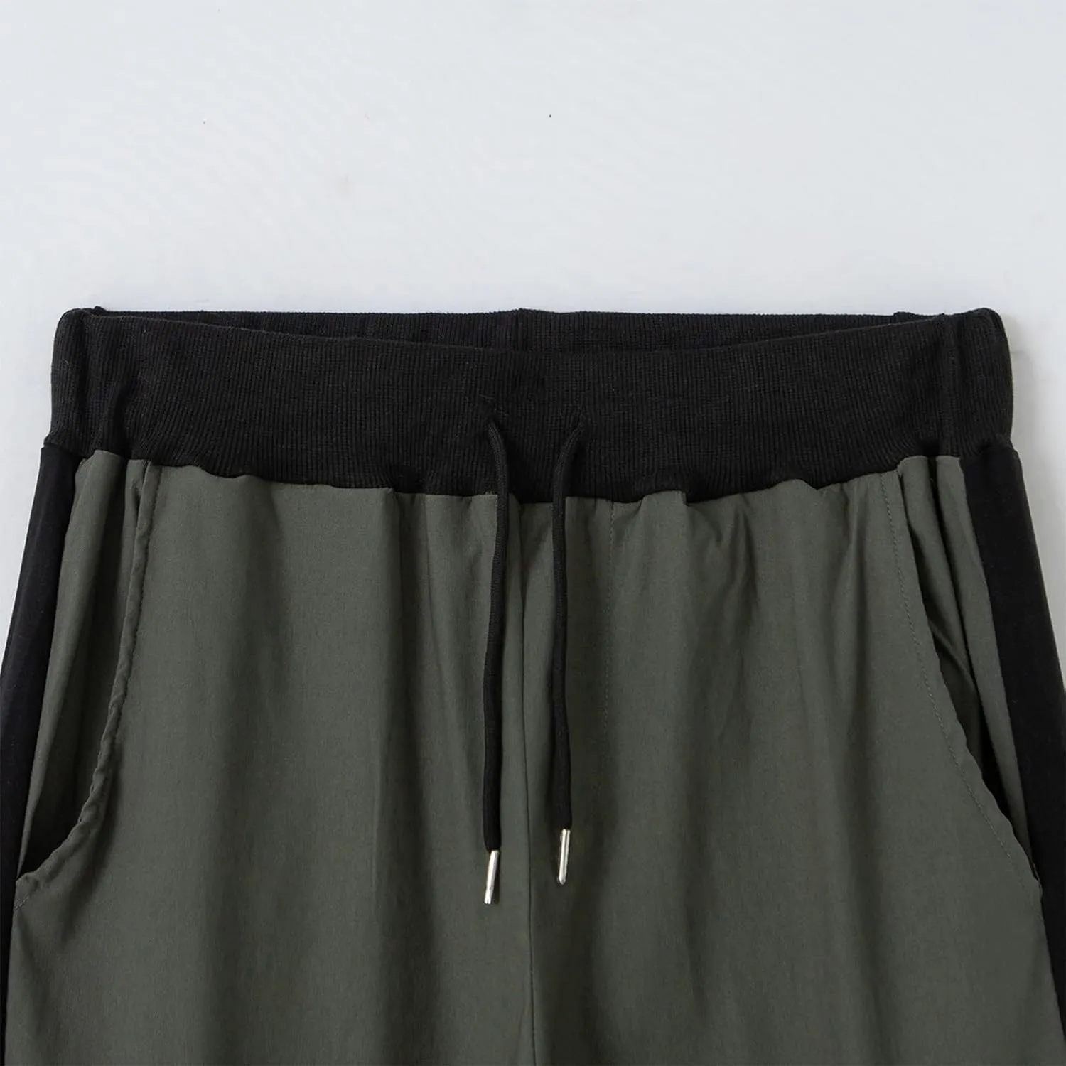 Men's Casual Cotton Cargo Pants Elastic Waist with Belt Cargo Men's Cargo Pants Elastic Waistband Chino Slim Skinny