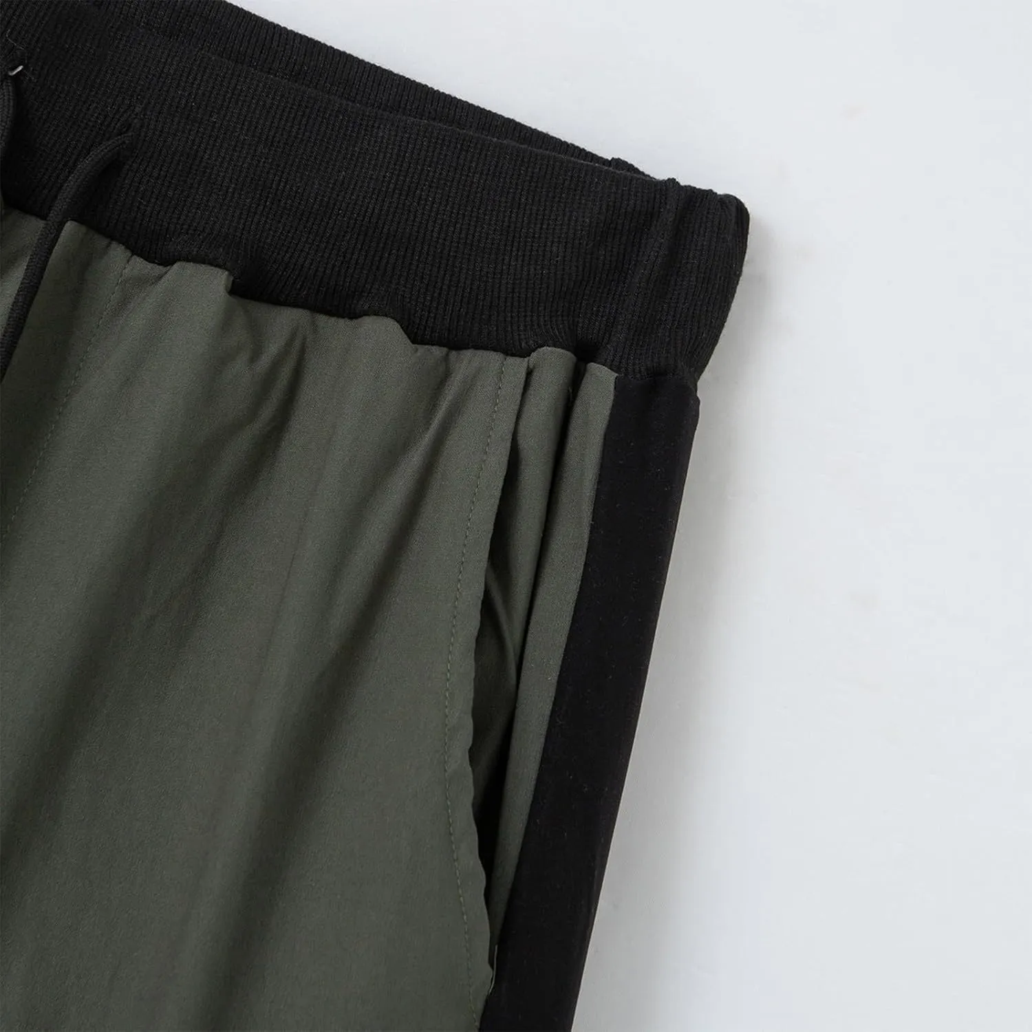 Men's Casual Cotton Cargo Pants Elastic Waist with Belt Cargo Men's Cargo Pants Elastic Waistband Chino Slim Skinny
