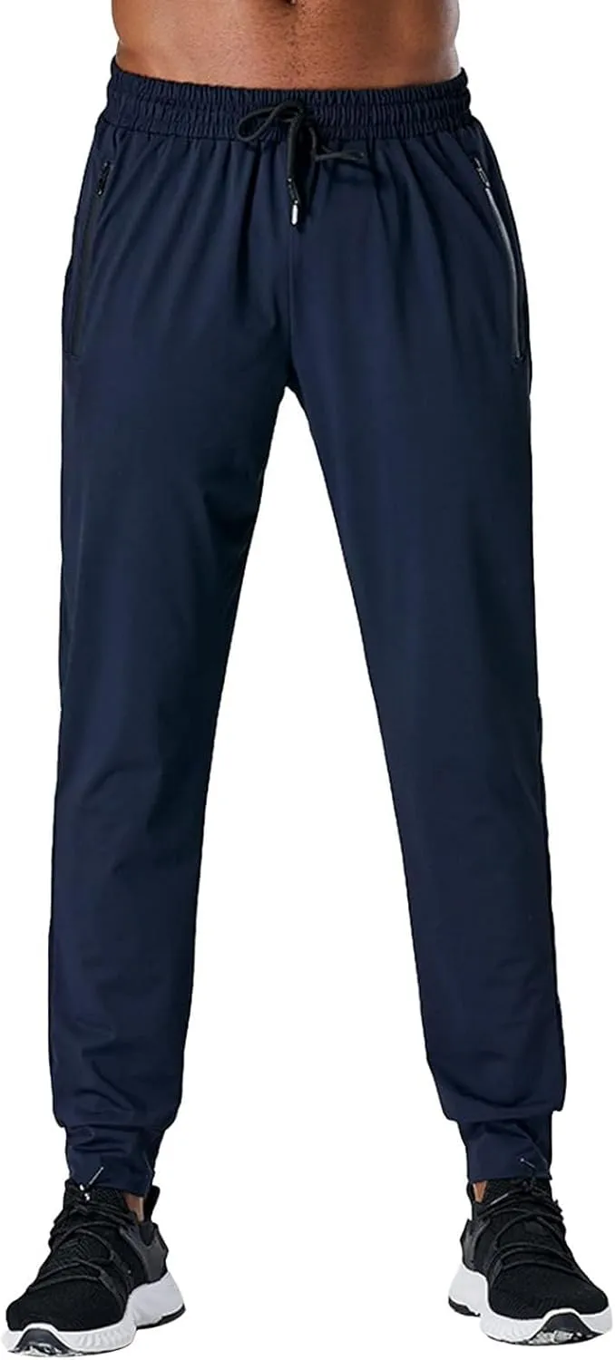 Mens Casual Joggers Pants Hiking Drawstring Athletic Running Workout Active Straight Leg Track Cargo Sweatpants