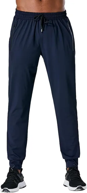 Mens Casual Joggers Pants Hiking Drawstring Athletic Running Workout Active Straight Leg Track Cargo Sweatpants