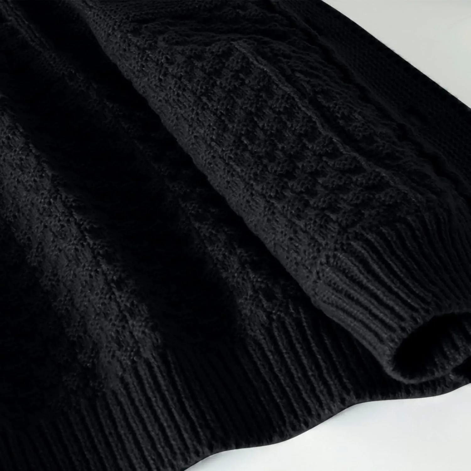 Men's Casual Shawl Collar Cardigans Long Sleeve Button Down Cable Knit Cardigan Casual Fashion Sweater with Pocket
