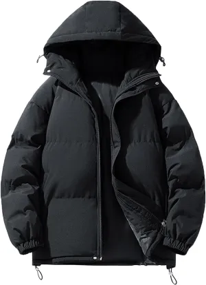 Men's Fashion Loose Tops Winter Long Sleeve Zipper Hooded Jackets 2024 Leisure Garmenst Fall Warm Solid Color Jacket