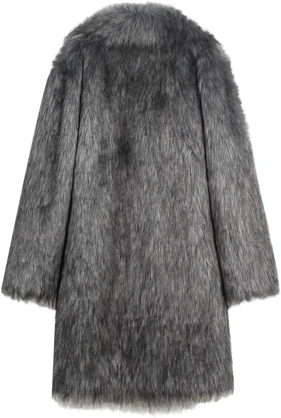Men's Faux Fur Coat Winter Fashion Furry Fleece Trench Coat Men Winter Warm Faux Fur Overcoat Thicken Soft Jacket