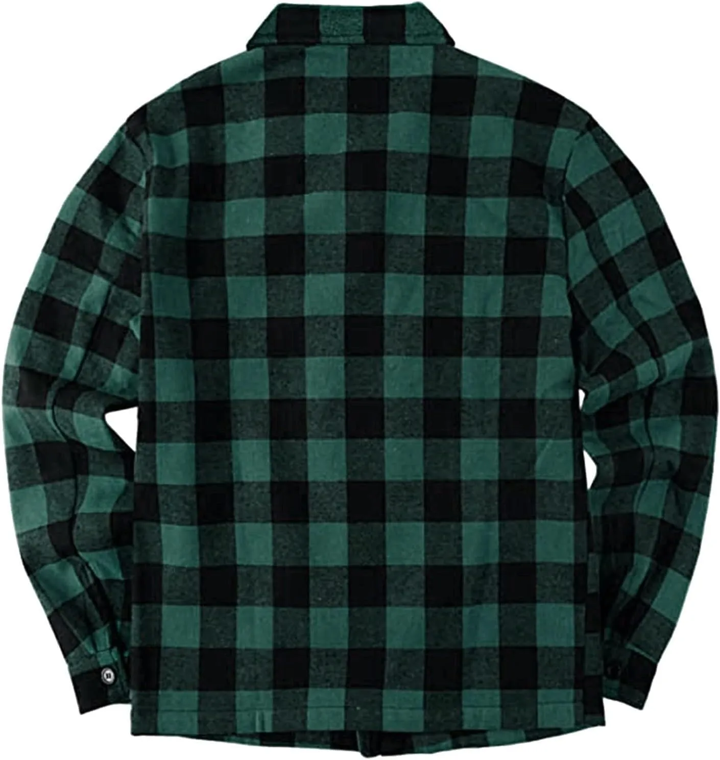 Mens Fleece Flannel Plaid Shirt Jacket Outwear Winter Coats Sherpa Lined Full Zip Hooded Plaid Shirt Jacket Thermal Coat