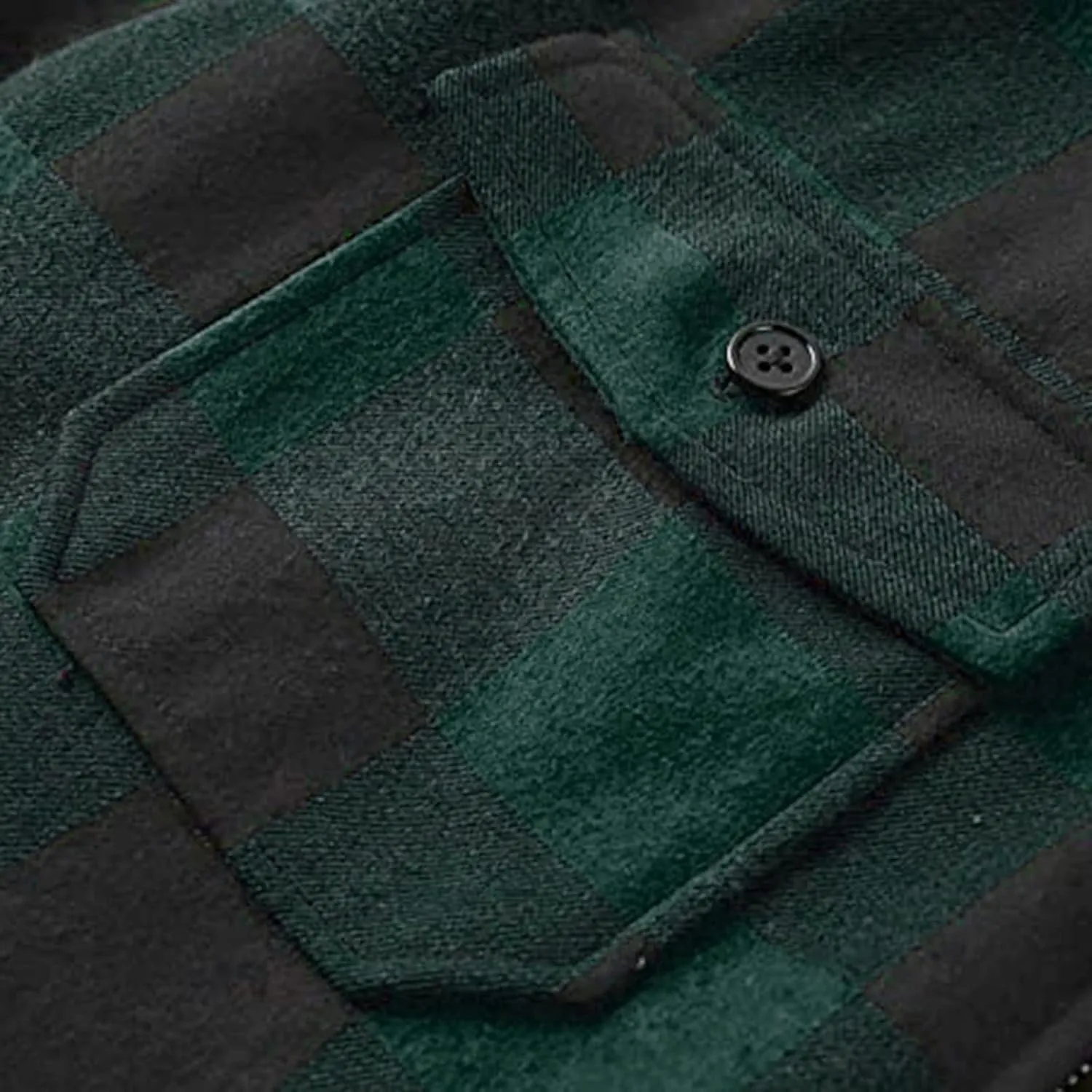 Mens Fleece Flannel Plaid Shirt Jacket Outwear Winter Coats Sherpa Lined Full Zip Hooded Plaid Shirt Jacket Thermal Coat