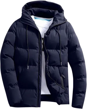 Men's Hooded Warm Jacket Coats Classic Regular Long Sleeve Coats Winter Solid Tops 2024 Leisure Clothing With Pockets