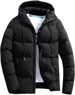 Men's Hooded Warm Jacket Coats Classic Regular Long Sleeve Coats Winter Solid Tops 2024 Leisure Clothing With Pockets