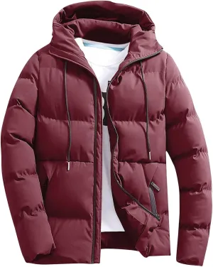 Men's Hooded Warm Jacket Coats Classic Regular Long Sleeve Coats Winter Solid Tops 2024 Leisure Clothing With Pockets