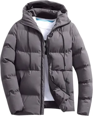 Men's Hooded Warm Jacket Coats Classic Regular Long Sleeve Coats Winter Solid Tops 2024 Leisure Clothing With Pockets