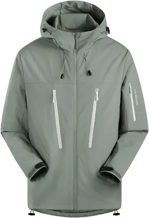 Mens Lightweight Jackets Water Resistant Windproof Jacket Winter Adjustable Couple's Hiking Clothes for Skiing