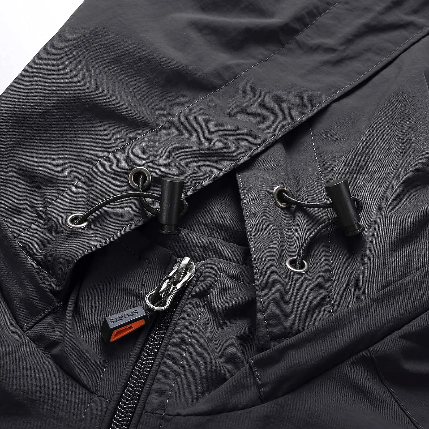 Mens Lightweight Waterproof Hooded Rain Jacket Outdoor Raincoat Shell Jacket Hiking Travel Mountain Sport Jacket Raincoat