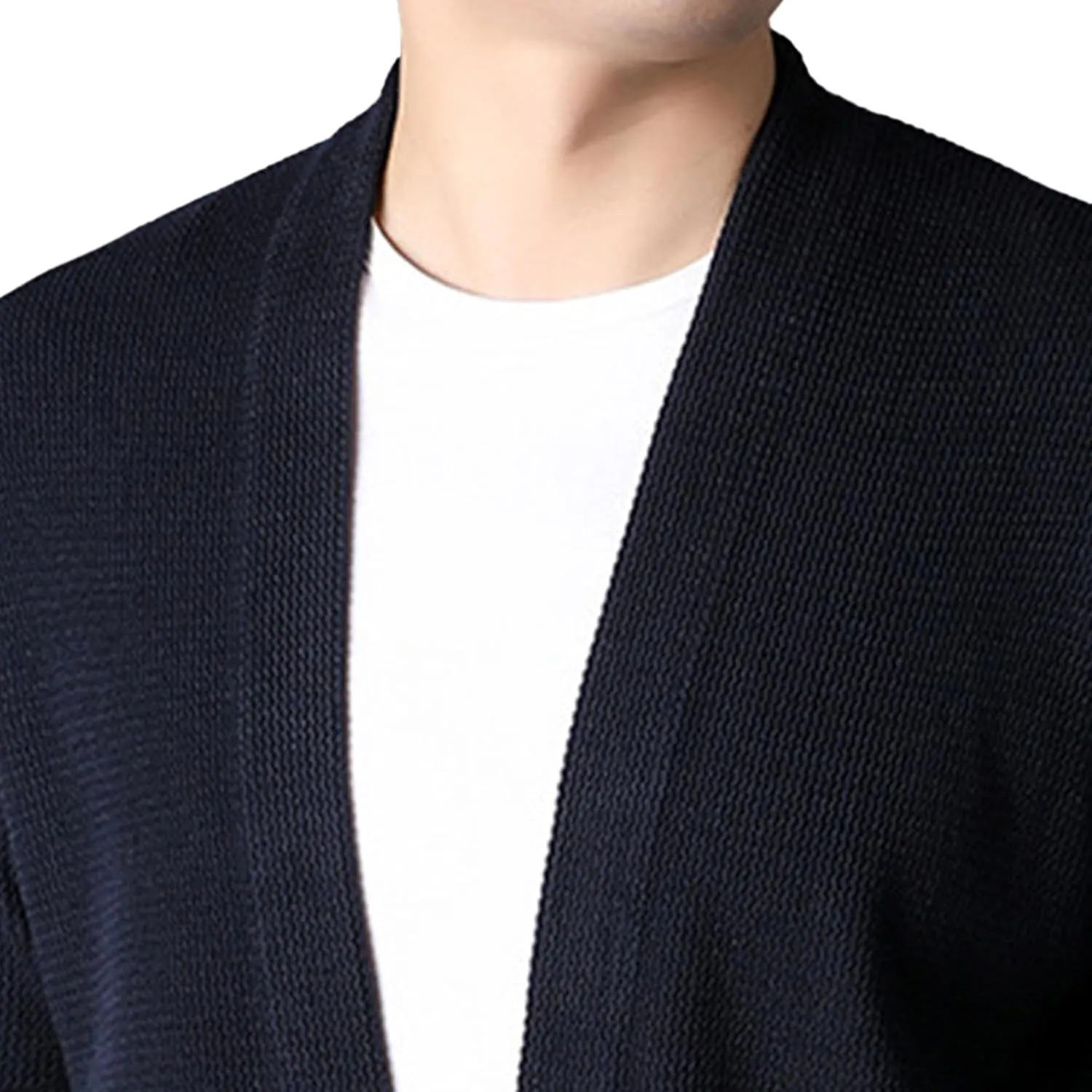 Mens Notch Collar Cardigan Slim Fit Casual Knitted Sweater Big Tall Button Down Cardigans