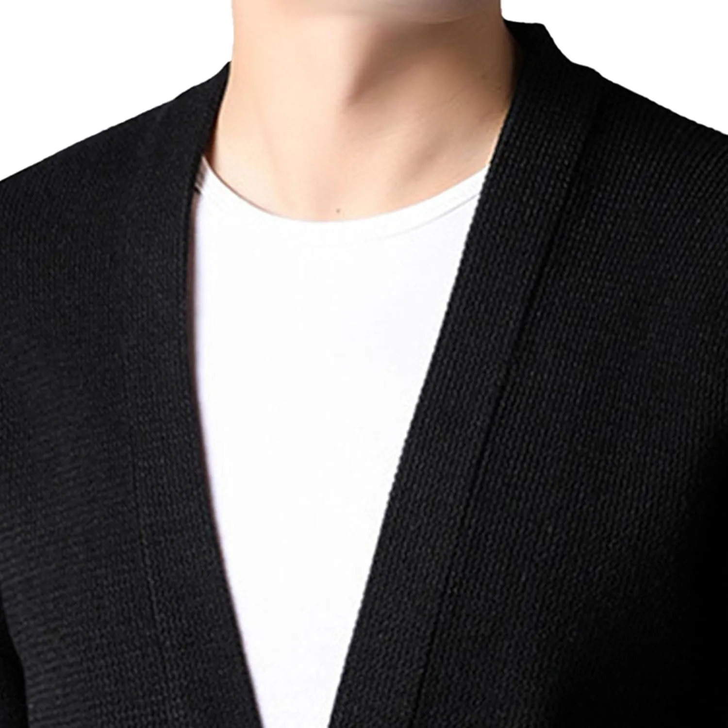 Mens Notch Collar Cardigan Slim Fit Casual Knitted Sweater Big Tall Button Down Cardigans