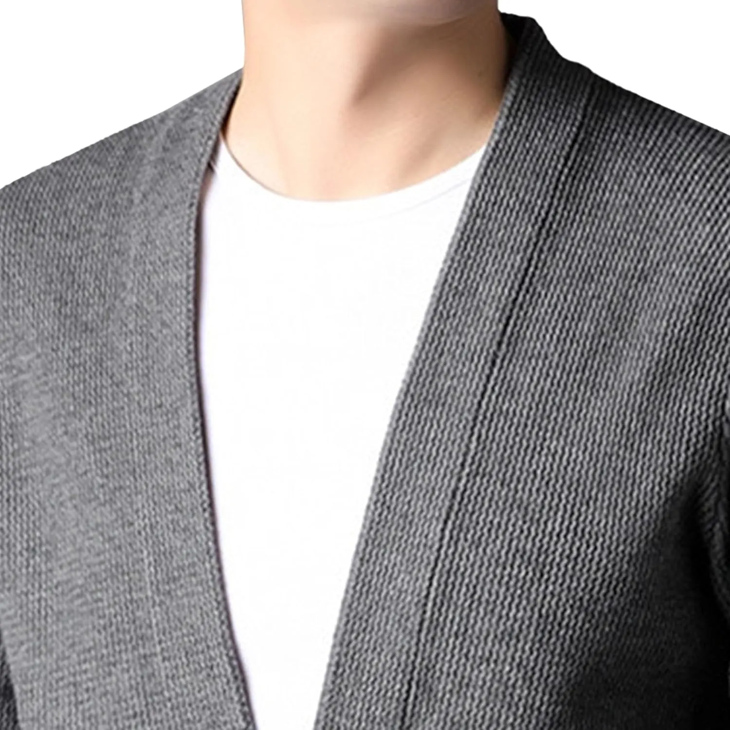 Mens Notch Collar Cardigan Slim Fit Casual Knitted Sweater Big Tall Button Down Cardigans