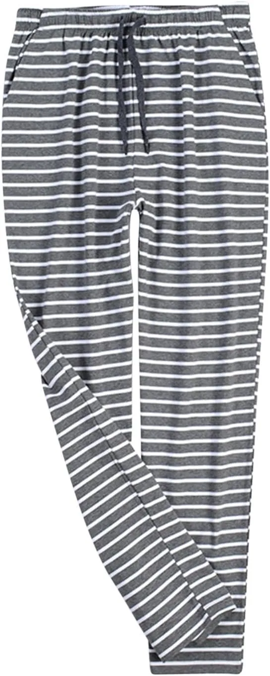 Mens Satin Pajama Pants Modal Long Pajama Bottoms with Drawstring Pocketed Soft Long Lounge Sleep PJ Pants