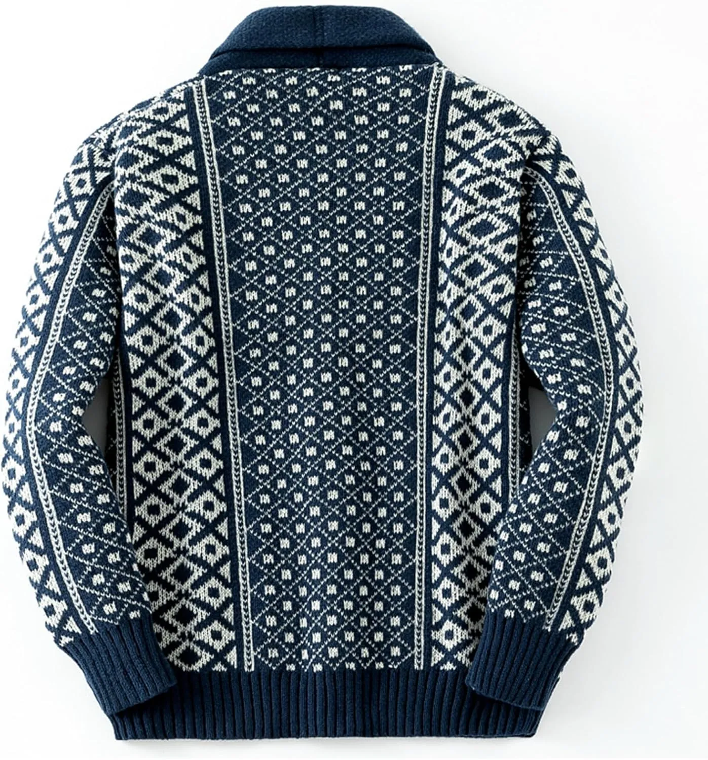 Mens Shawl Collar Cardigan Sweaters Jacquard Knit Button Down Vintage Fall Winter Cardigans