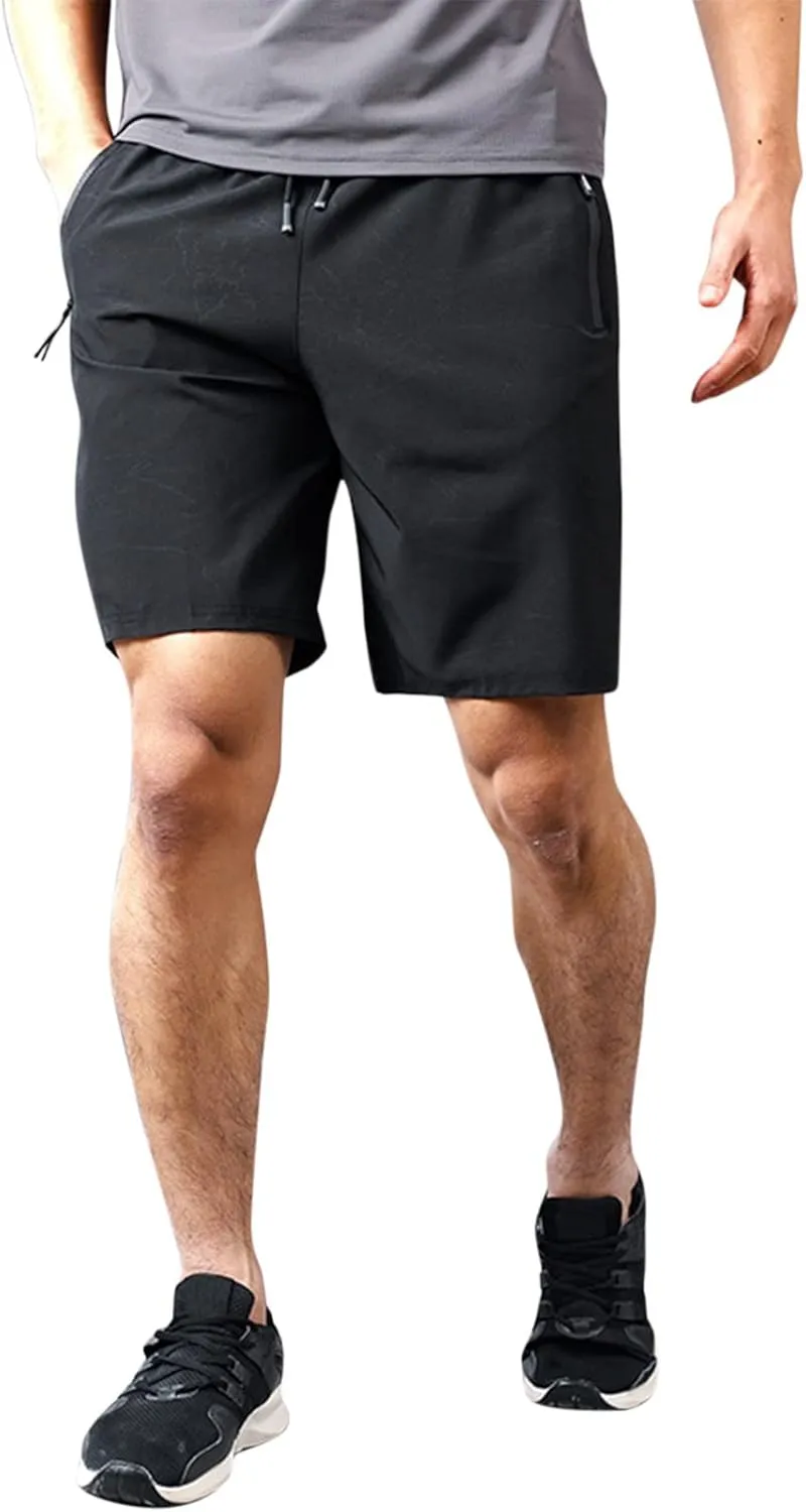Mens Shorts Cargo Stretch Waist, Men's Workout Shorts with Pockets Elastic Waist Casual Pajama Pocket Jogger Pants