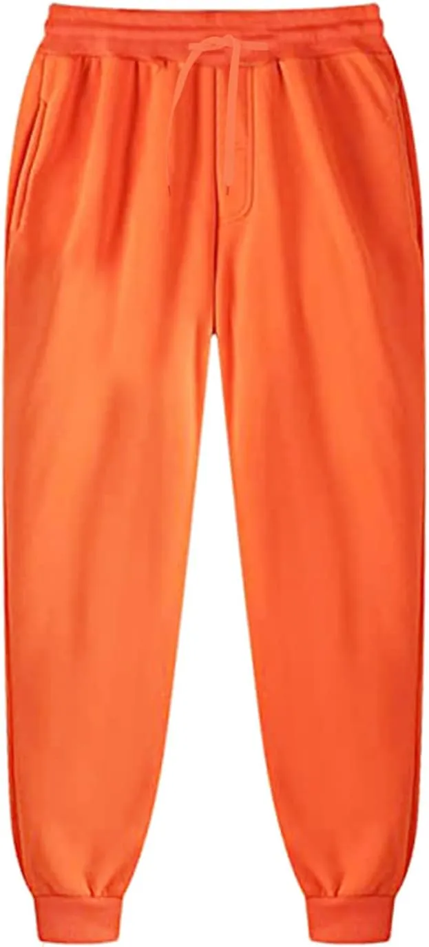 Men's Sweatpants Drawstring Pocket Warm Up Tapered Elastic Cuff Athletic Solid Running Pant Workout Comfortable Loose Pants