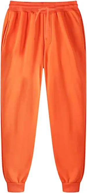 Men's Sweatpants Drawstring Pocket Warm Up Tapered Elastic Cuff Athletic Solid Running Pant Workout Comfortable Loose Pants