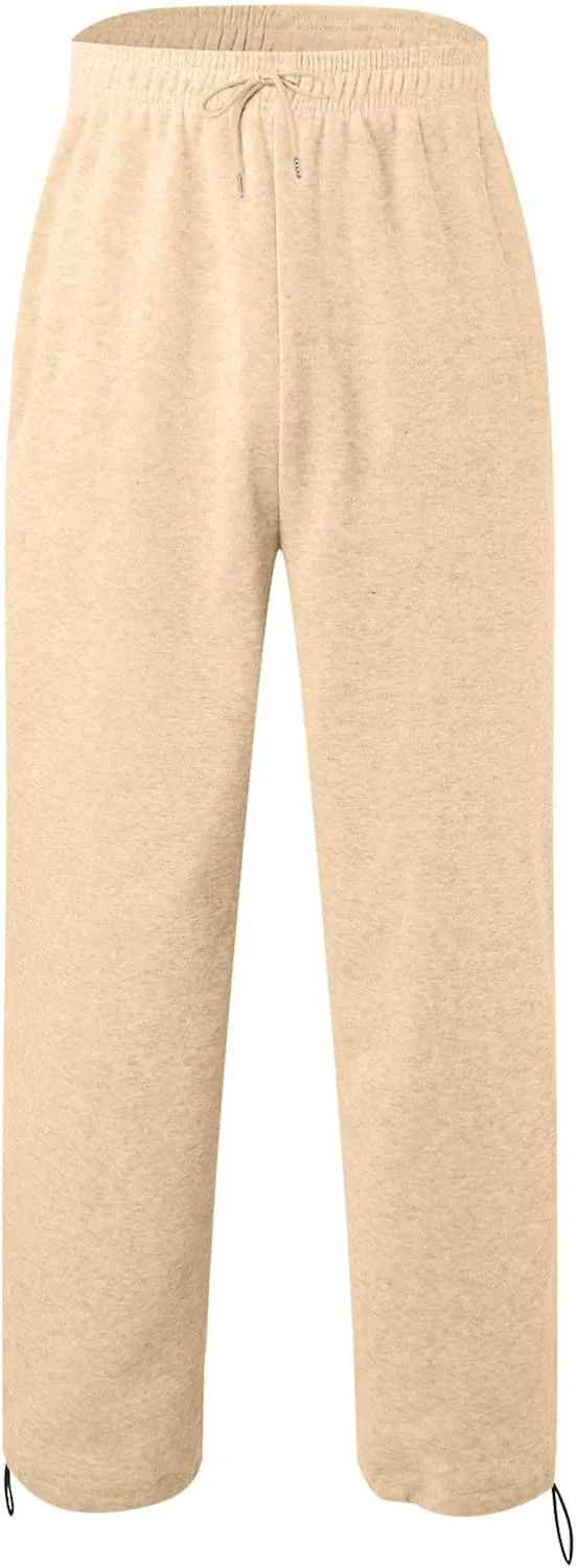 Men's Sweatpants Joggers Pants Wide Leg Loose Sport Work Straight Trouser Splicing Printed with Pockets Sweat Pant