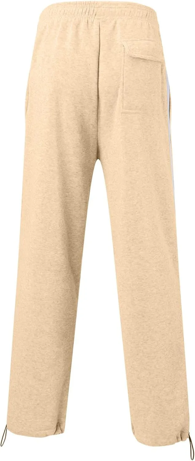 Men's Sweatpants Joggers Pants Wide Leg Loose Sport Work Straight Trouser Splicing Printed with Pockets Sweat Pant