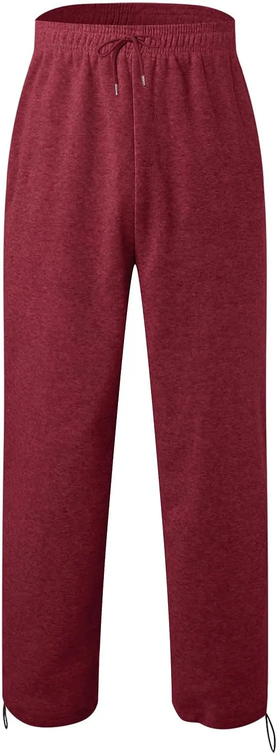 Men's Sweatpants Joggers Pants Wide Leg Loose Sport Work Straight Trouser Splicing Printed with Pockets Sweat Pant