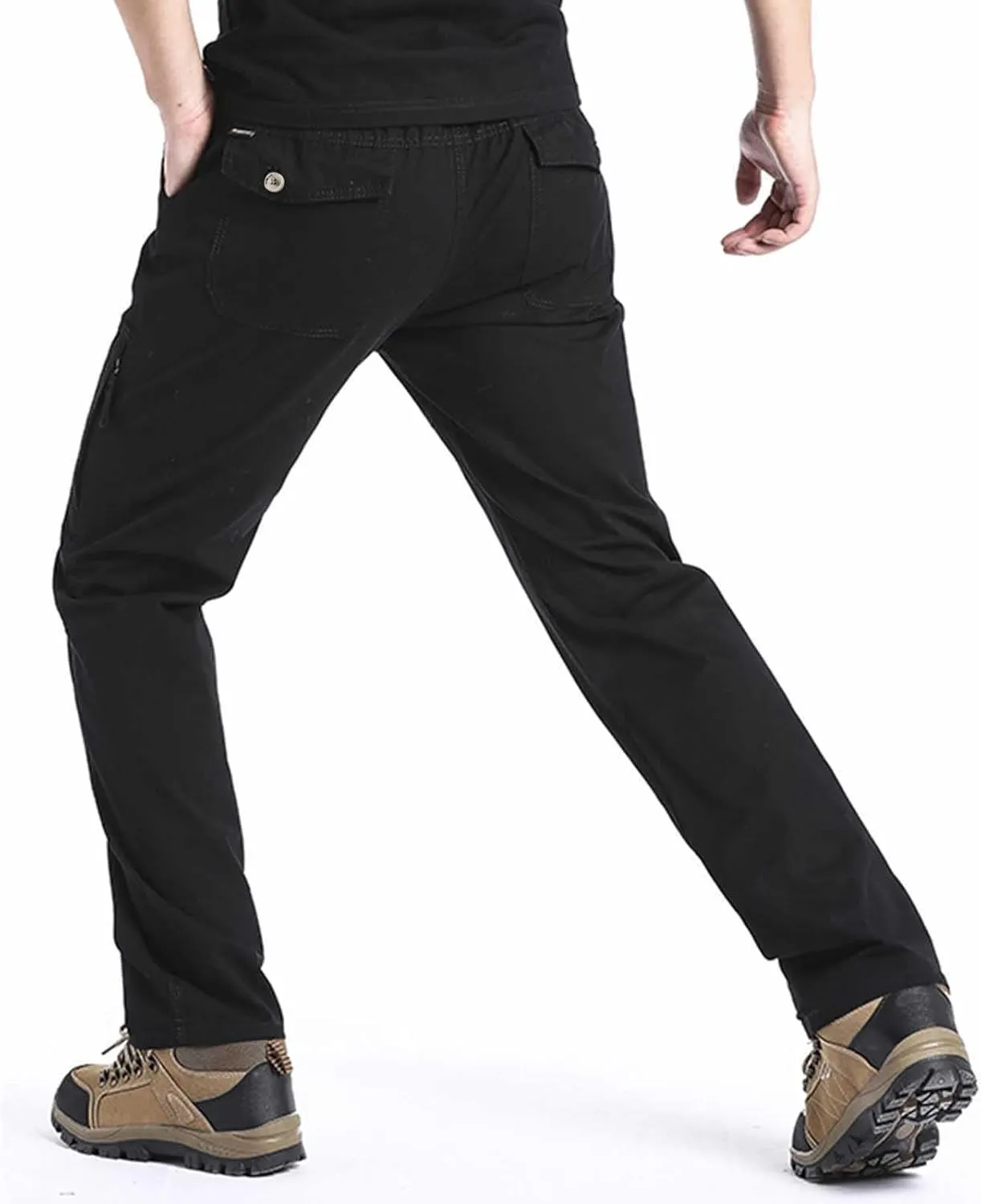 Mens Sweatpants with Pockets Big and Tall Cargo Pocket Fleece Jogger Pants Men's Heavyweight Fleece Cargo Pants Cargo