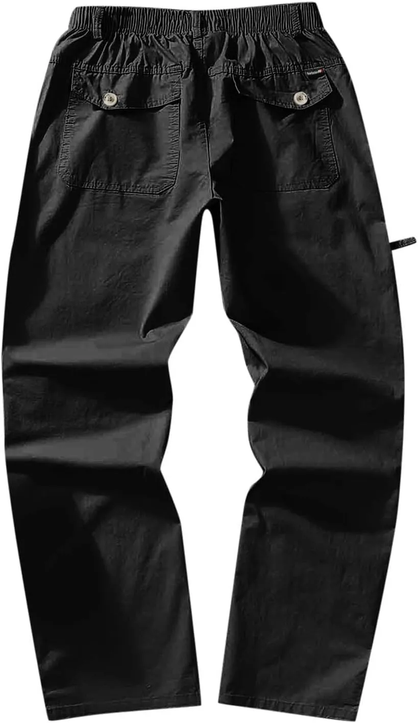Mens Sweatpants with Pockets Big and Tall Cargo Pocket Fleece Jogger Pants Men's Heavyweight Fleece Cargo Pants Cargo
