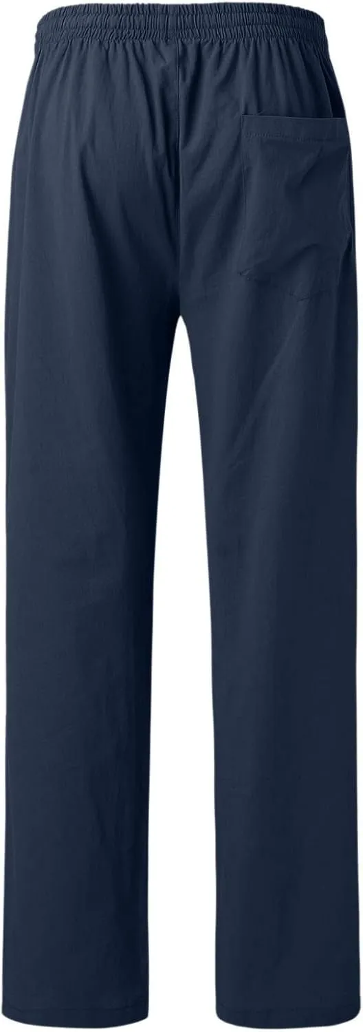 Mens Sweatpants with Pockets Big and Tall Gym Stretch Jogger Pants Mens Cargo Sweatpants Heavyweight Fleece Trousers