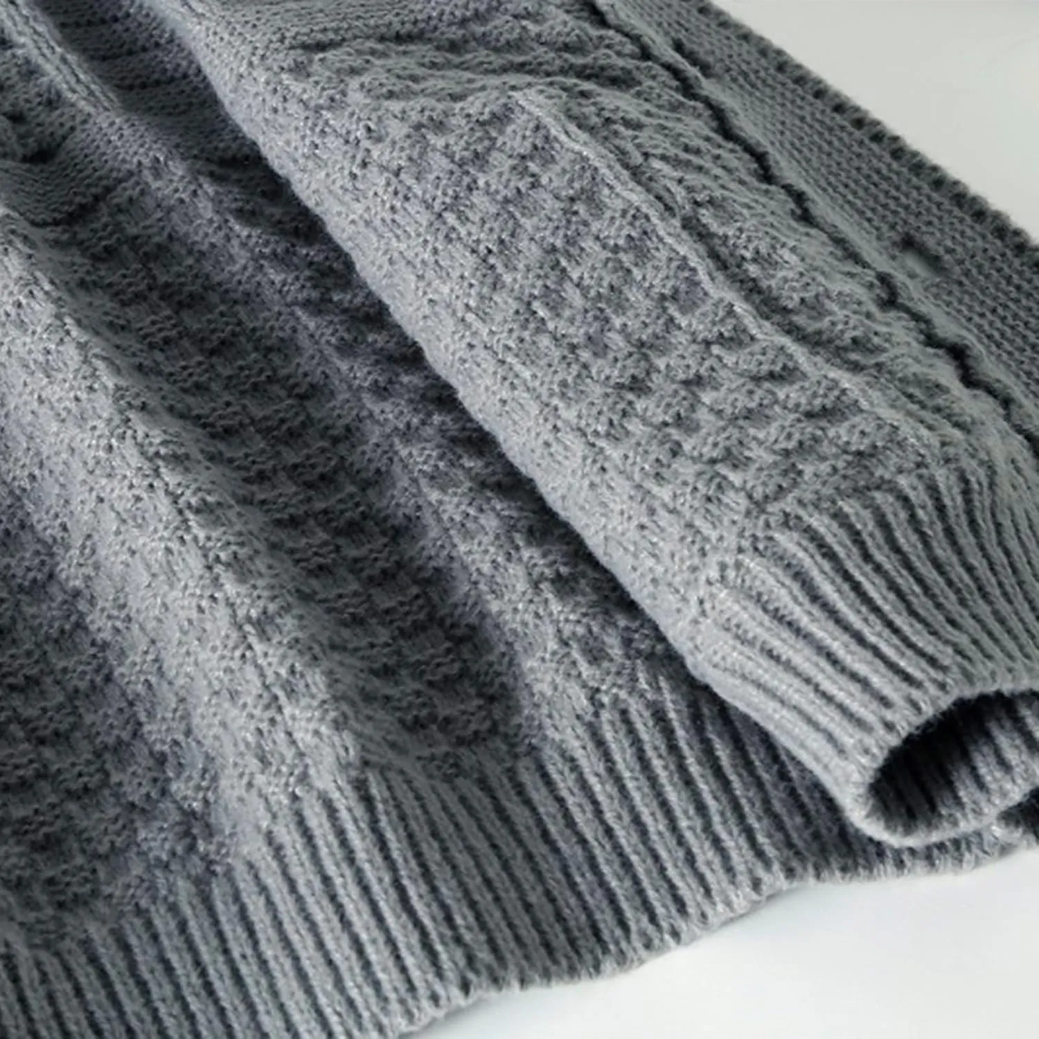 Men's Twisted Knit Sweater Cardigan Fashion Shawl Collar Button Down Long Sleeves Soft Comfy Sweater Jacket Tops