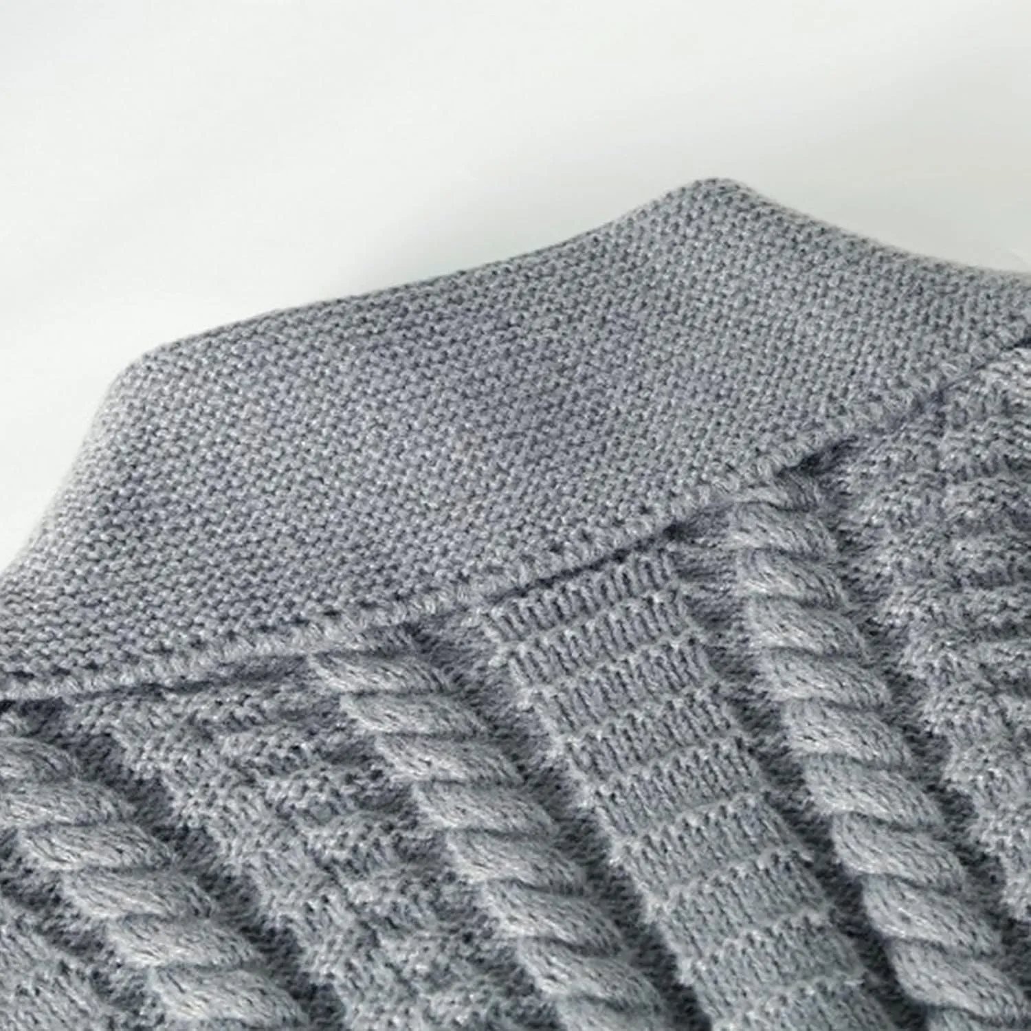 Men's Twisted Knit Sweater Cardigan Fashion Shawl Collar Button Down Long Sleeves Soft Comfy Sweater Jacket Tops