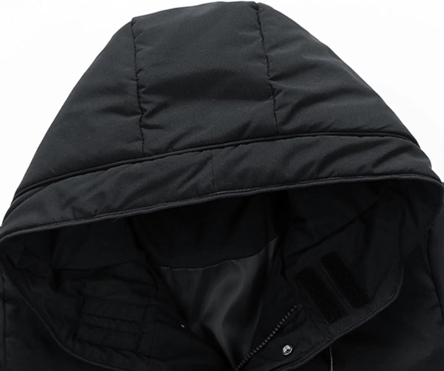 Mens Winter 2024 Tops Solid Mid-Length Jacket Classic Button Pocket Blouses Fashion Long Sleeve Hooded Jackets Coats