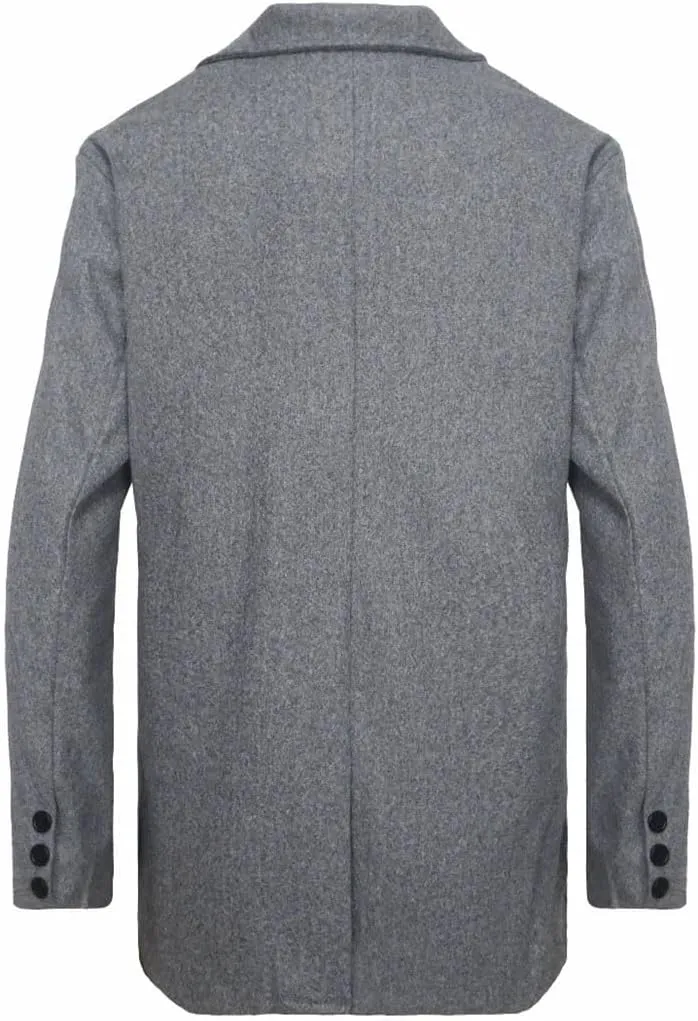Men's Wool Blend Jackets Lapel Single-Breasted Casual Overcoat Thickness Warm Winter Trench Coat