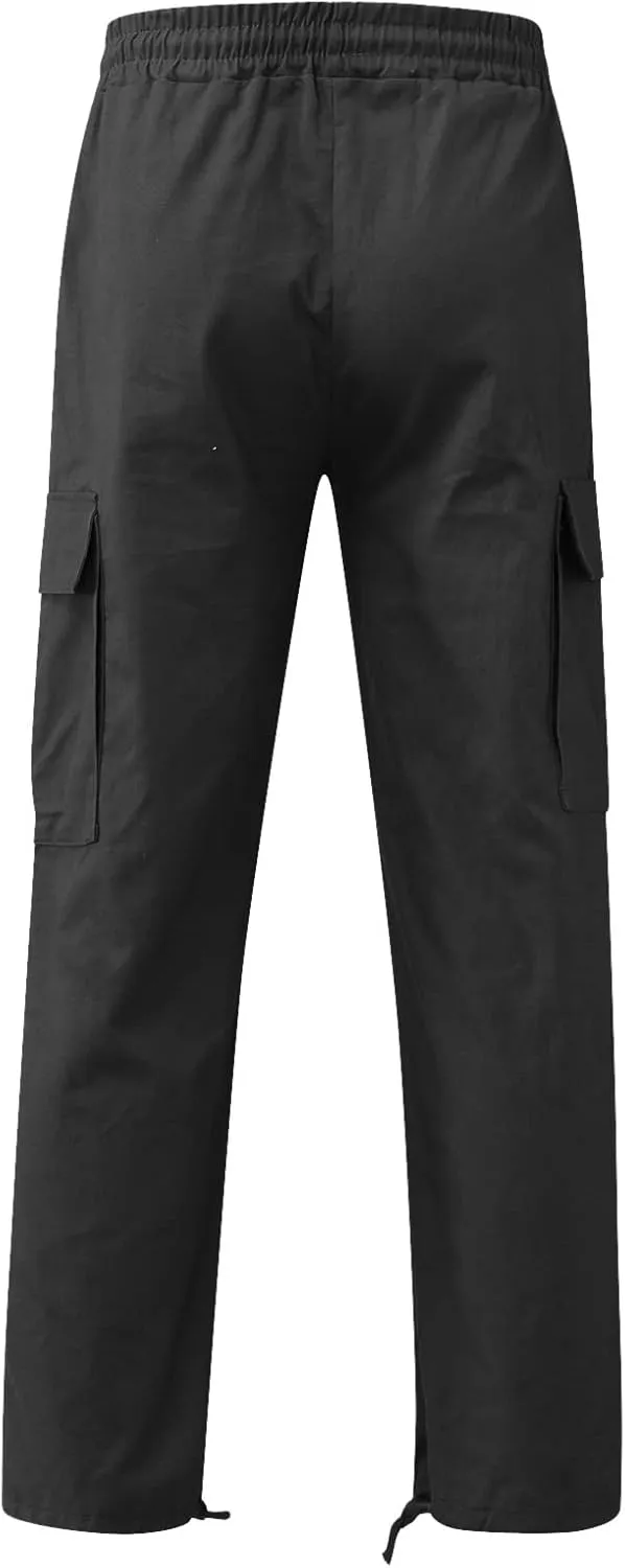 Mens Workout Cargo Sweatpants Heavyweight Mens Fashion Athletic Joggers Pants Sweatpants Trousers Cotton Cargo Pants
