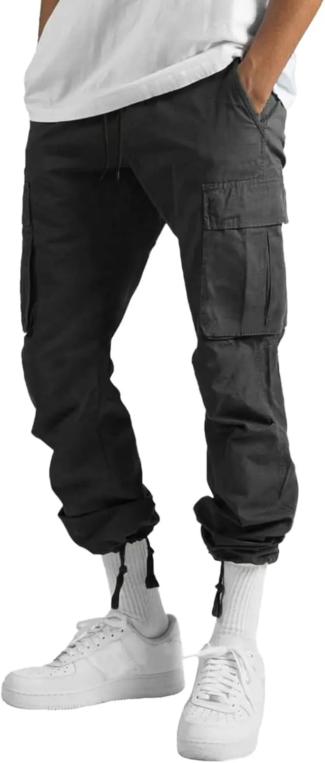 Mens Workout Cargo Sweatpants Heavyweight Mens Fashion Athletic Joggers Pants Sweatpants Trousers Cotton Cargo Pants