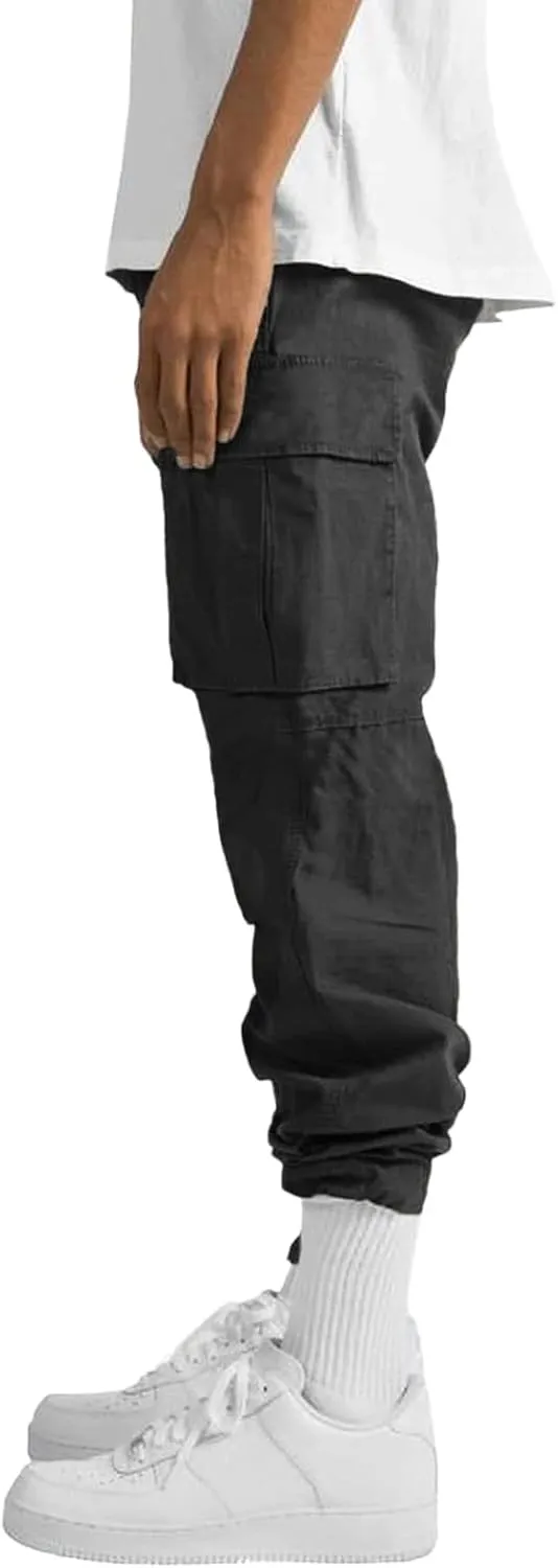 Mens Workout Cargo Sweatpants Heavyweight Mens Fashion Athletic Joggers Pants Sweatpants Trousers Cotton Cargo Pants