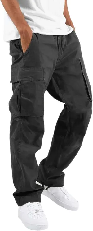 Mens Workout Cargo Sweatpants Heavyweight Mens Fashion Athletic Joggers Pants Sweatpants Trousers Cotton Cargo Pants