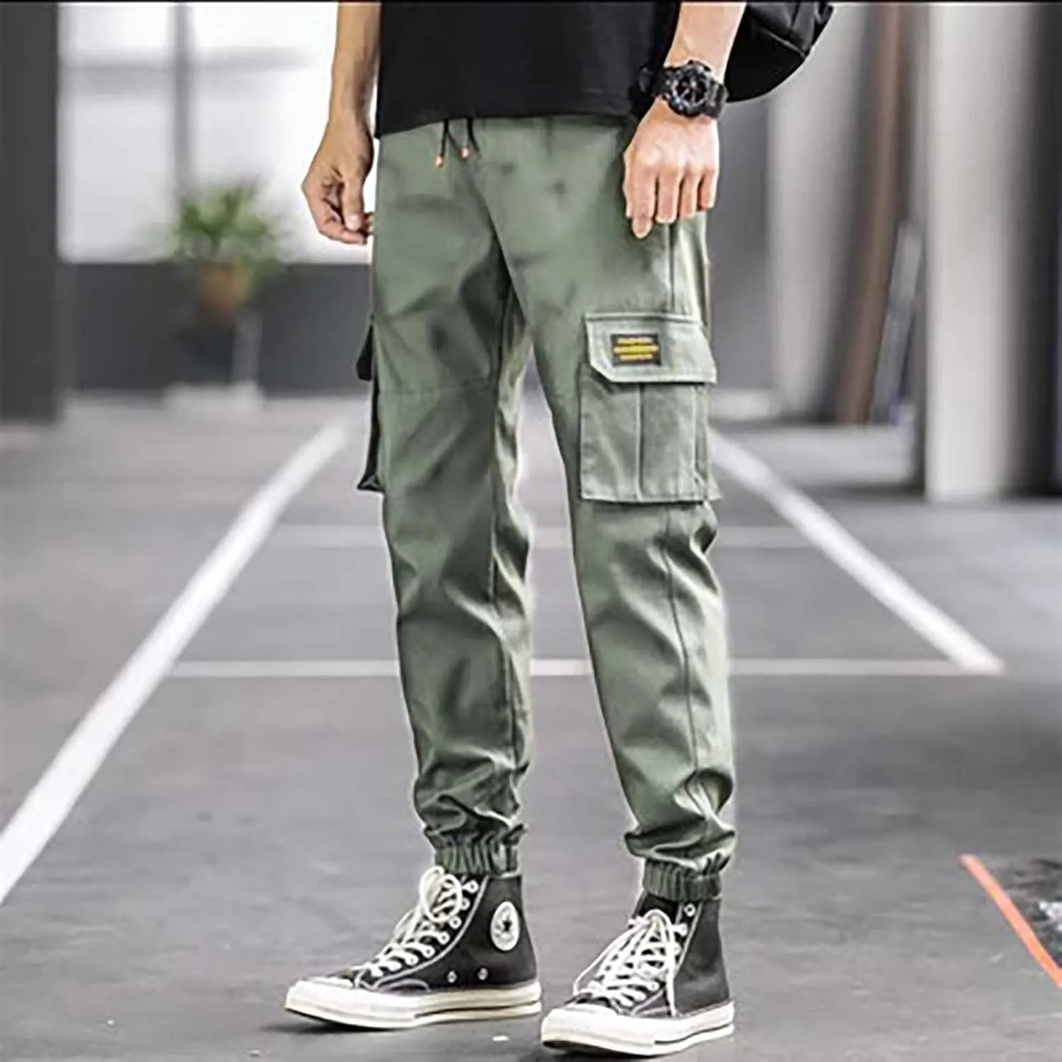 Men's Workwear Pants Spring & Autumn Fashionable Cuffed Trousers Casual and Loose Fitting with American Pants for Men