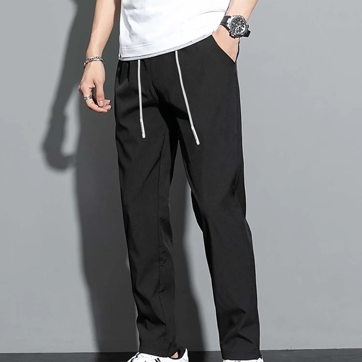 MIDOO Mens Pants Joggers Athletic Training Track Joggers Drawstring Stretch Elastic Waist Pants Comfy Lounge Pants