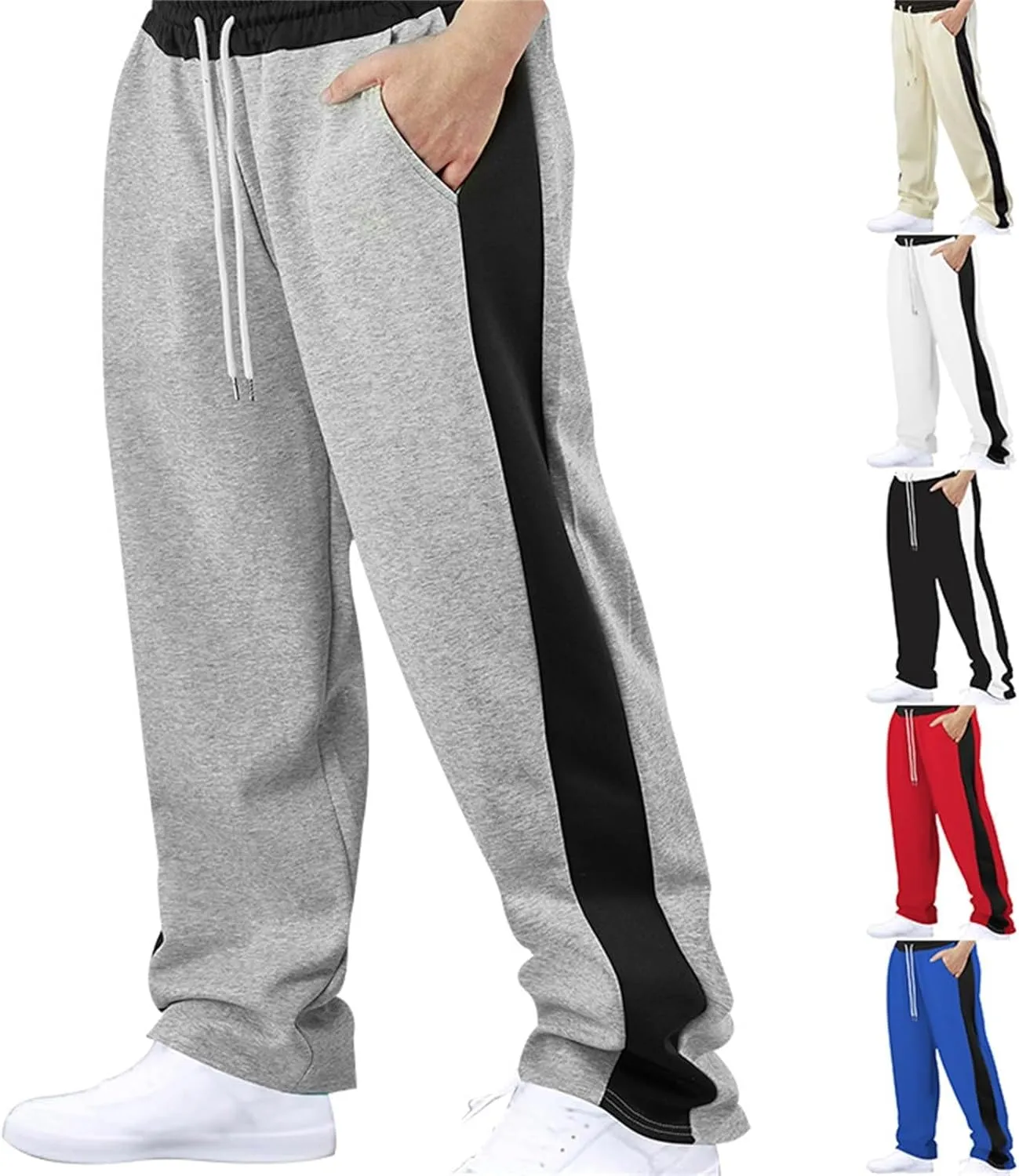 MIDOO Mens Sweatpants Joggers Athletic Training Track Joggers Drawstring Stretch Elastic Waist Pants Comfy Lounge Pants