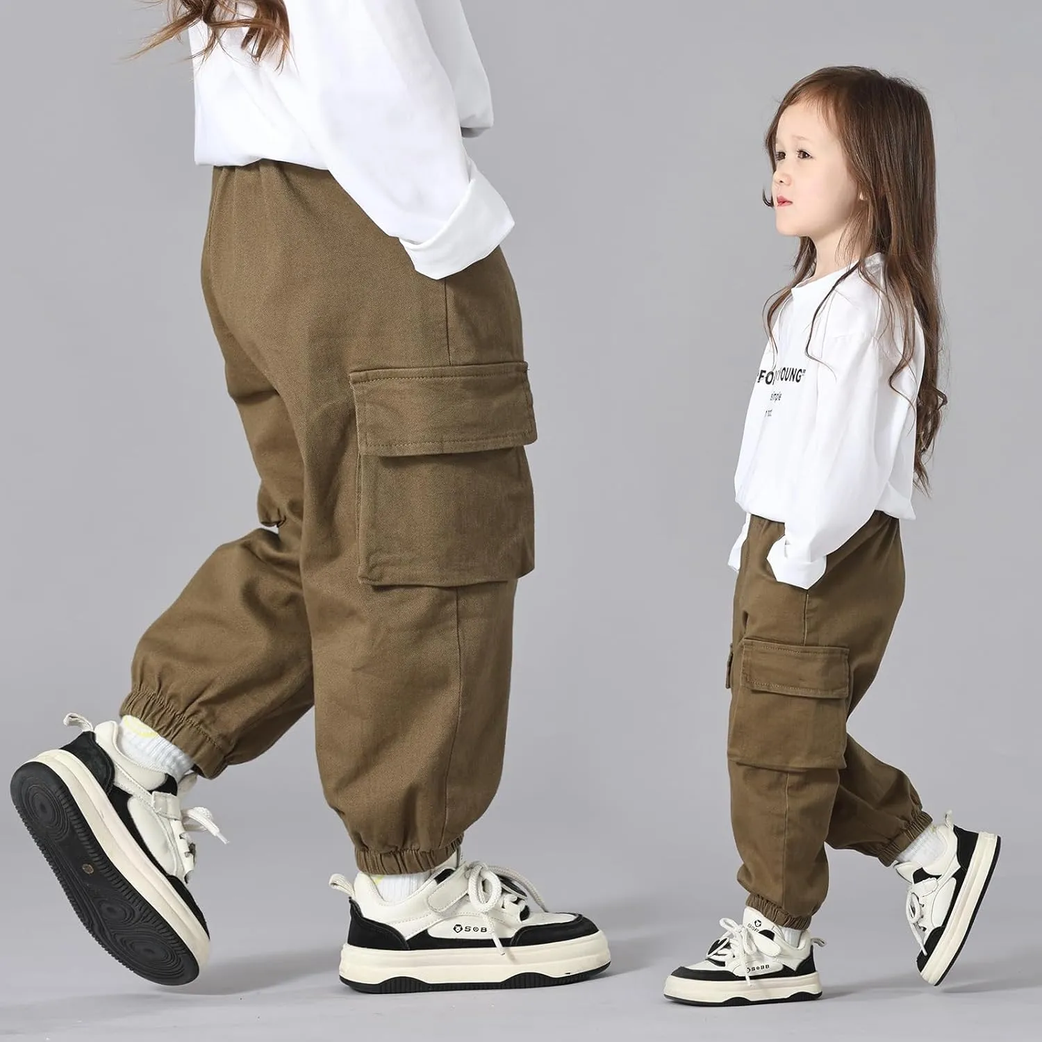 MINI PANDA Toddler Pants Girls&Boys，Stretch Twill Chino Toddler Pants