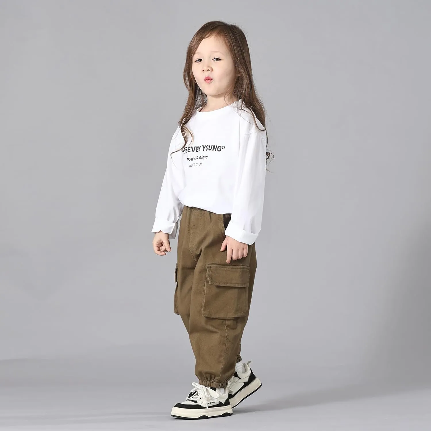 MINI PANDA Toddler Pants Girls&Boys，Stretch Twill Chino Toddler Pants