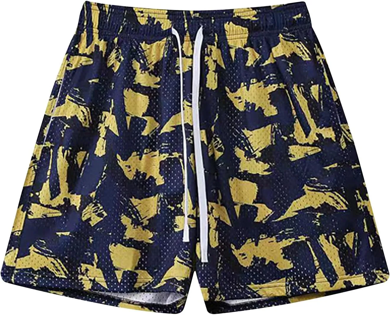 Muscularfit Mens Casual Shorts Elastic Waist Drawstring Camouflage Cargo Shorts Summer Athletic Camo Shorts Outdoor Fashion