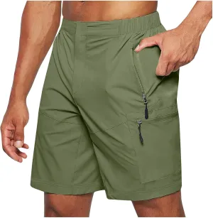 Muscularfit Men's Shorts 7 Inch Inseam Stretch Waist Zipper Pocket Cargo Shorts Summer Causal Solid Athletic Shorts Going Out