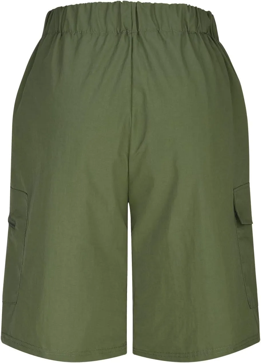 Muscularfit Men's Shorts 7 Inch Inseam Stretch Waist Zipper Pocket Cargo Shorts Summer Causal Solid Athletic Shorts Going Out