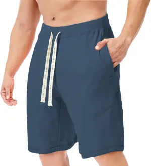 Muscularfit Sweat Shorts Men Regular Fit Solid Elastic Waist Drawstring Athletic Shorts Summer Causal Gym Beach Shorts 2024