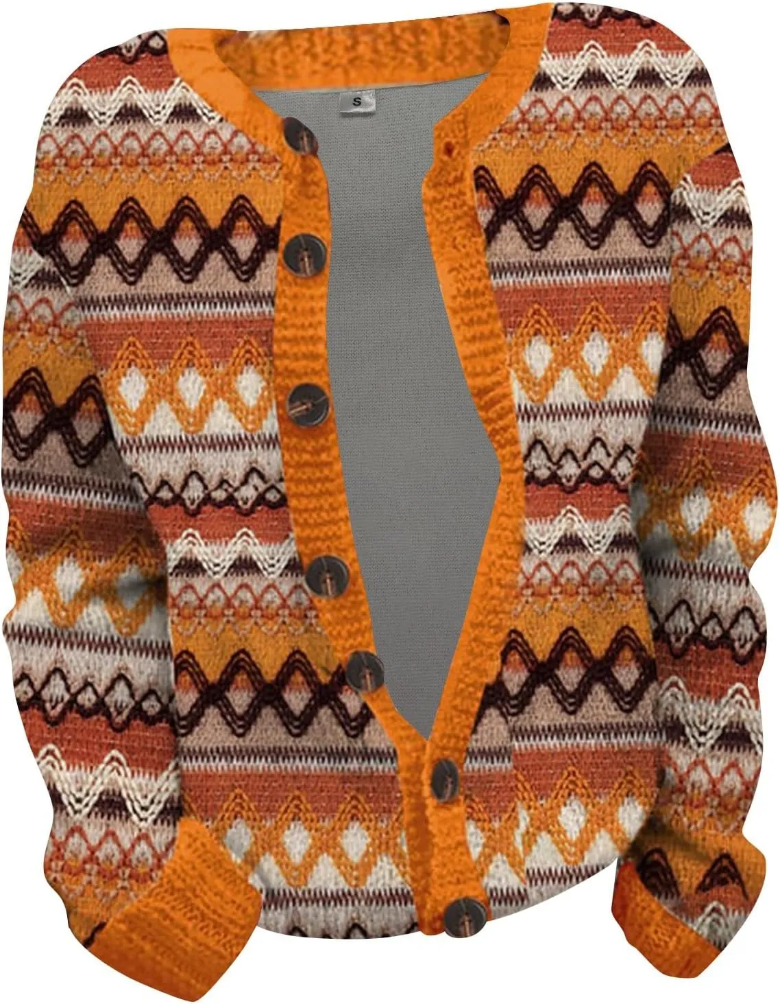 Oversized Sweaters for Women Print Comfortable Knitted Cardigan Lightweight Sweater Knit Jackets Outfits Knit