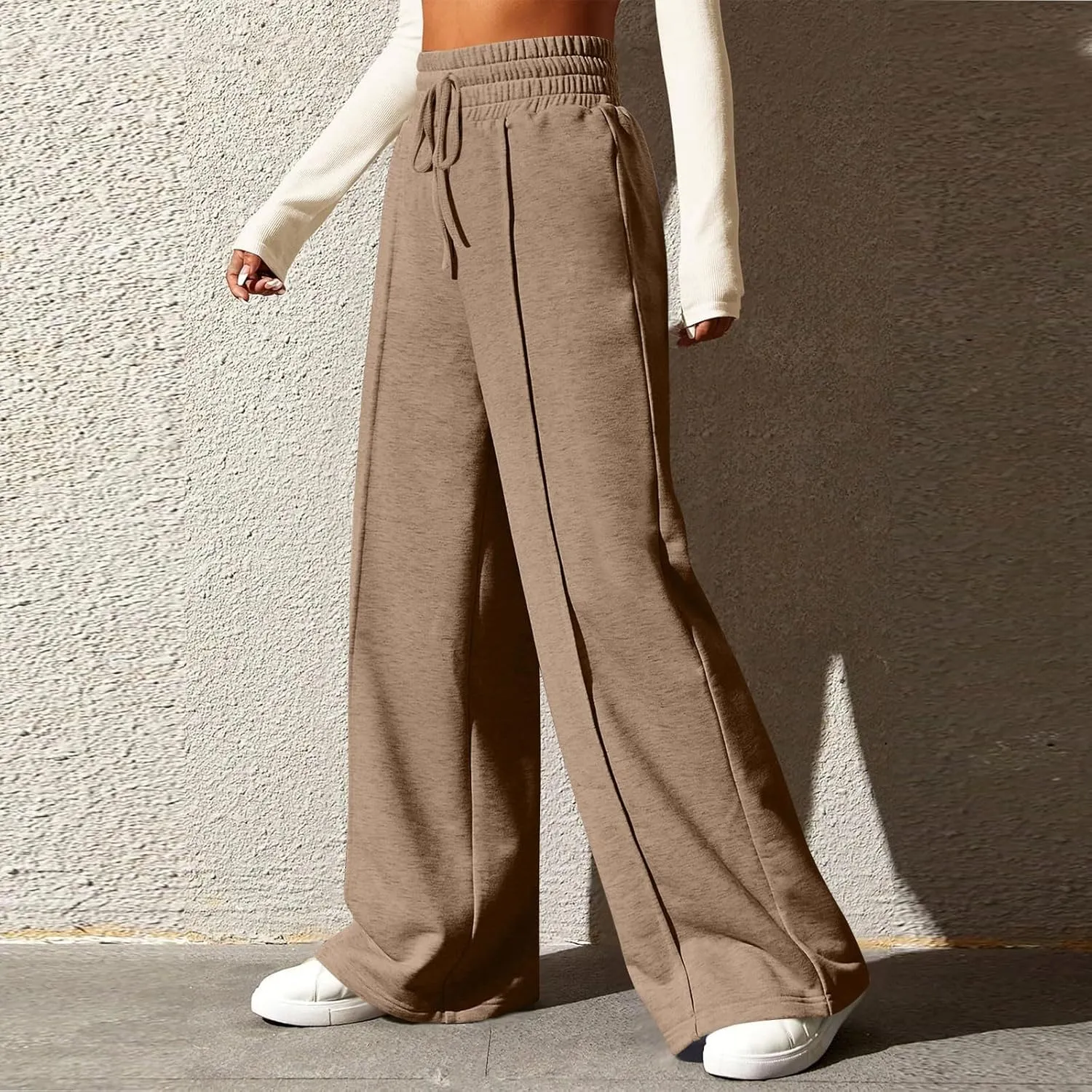 Oversized Sweatpants for Women Baggy Drawstring High Waisted Wide Leg Pants Casual Fleece Joggers with Pockets